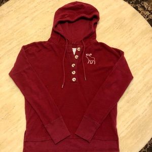 Abercrombie&Fitch Dark Red Logo Sweater Hoodie Size XS